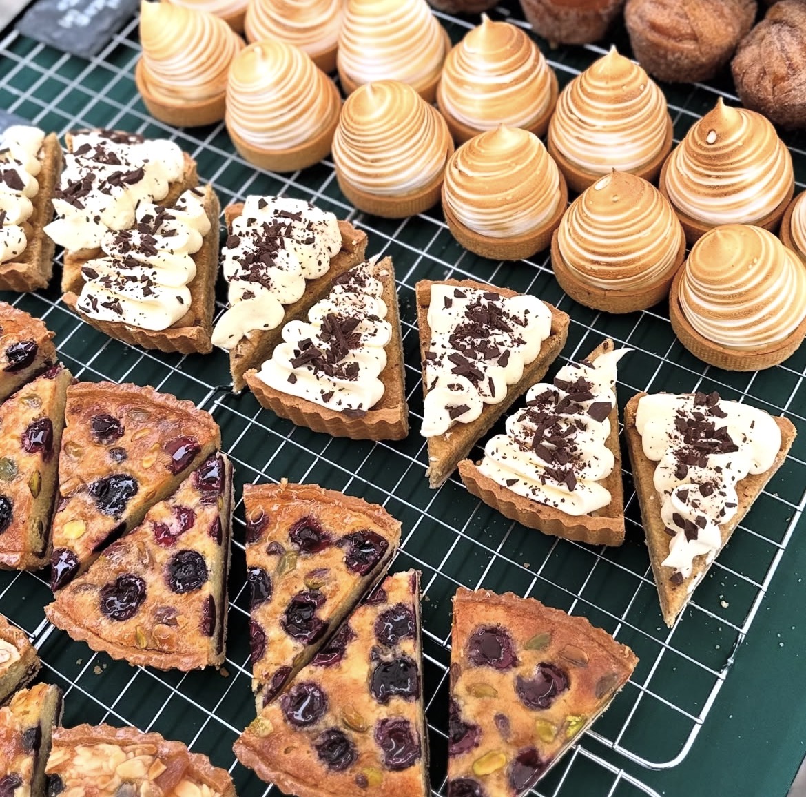 Tarts and meringues cooling